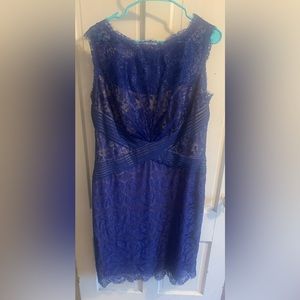Tadashi Shoji Blue Lace Cocktail Dress - 16